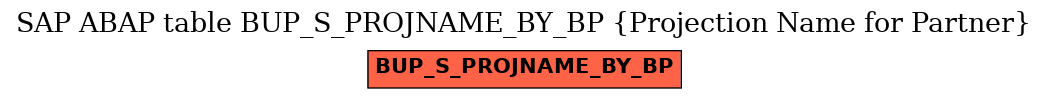 E-R Diagram for table BUP_S_PROJNAME_BY_BP (Projection Name for Partner)