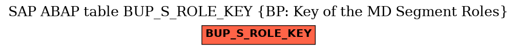 E-R Diagram for table BUP_S_ROLE_KEY (BP: Key of the MD Segment Roles)