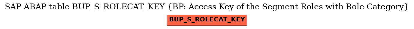 E-R Diagram for table BUP_S_ROLECAT_KEY (BP: Access Key of the Segment Roles with Role Category)