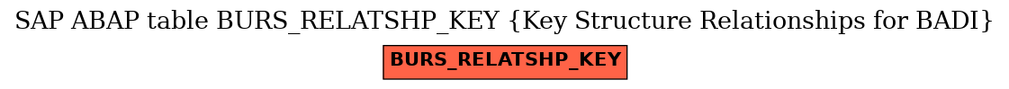 E-R Diagram for table BURS_RELATSHP_KEY (Key Structure Relationships for BADI)