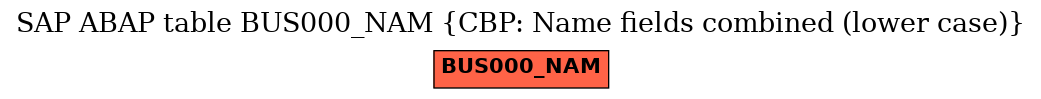 E-R Diagram for table BUS000_NAM (CBP: Name fields combined (lower case))