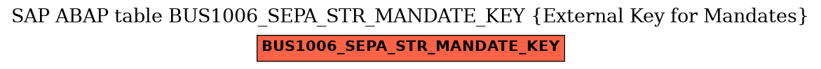 E-R Diagram for table BUS1006_SEPA_STR_MANDATE_KEY (External Key for Mandates)