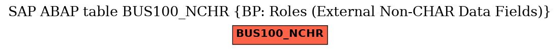 E-R Diagram for table BUS100_NCHR (BP: Roles (External Non-CHAR Data Fields))