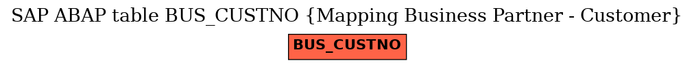 E-R Diagram for table BUS_CUSTNO (Mapping Business Partner - Customer)