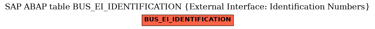 E-R Diagram for table BUS_EI_IDENTIFICATION (External Interface: Identification Numbers)