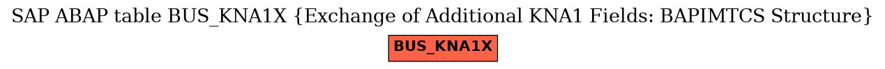 E-R Diagram for table BUS_KNA1X (Exchange of Additional KNA1 Fields: BAPIMTCS Structure)