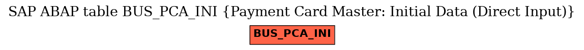 E-R Diagram for table BUS_PCA_INI (Payment Card Master: Initial Data (Direct Input))