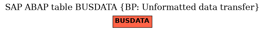 E-R Diagram for table BUSDATA (BP: Unformatted data transfer)