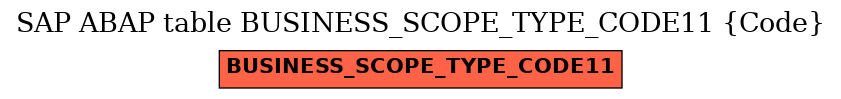 E-R Diagram for table BUSINESS_SCOPE_TYPE_CODE11 (Code)