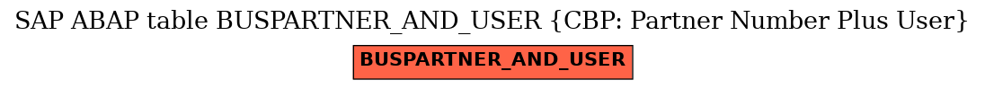 E-R Diagram for table BUSPARTNER_AND_USER (CBP: Partner Number Plus User)