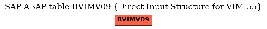 E-R Diagram for table BVIMV09 (Direct Input Structure for VIMI55)