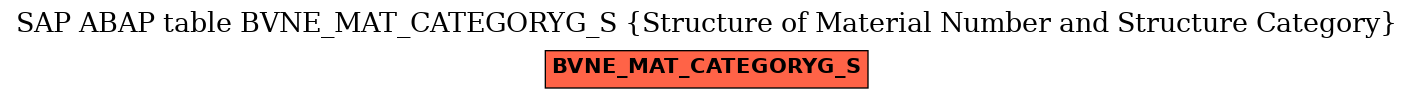 E-R Diagram for table BVNE_MAT_CATEGORYG_S (Structure of Material Number and Structure Category)