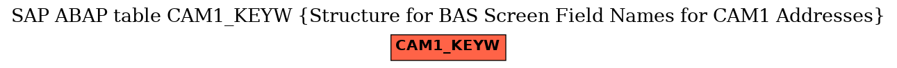 E-R Diagram for table CAM1_KEYW (Structure for BAS Screen Field Names for CAM1 Addresses)