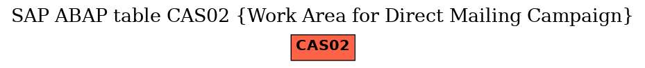 E-R Diagram for table CAS02 (Work Area for Direct Mailing Campaign)