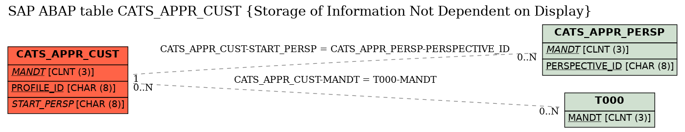E-R Diagram for table CATS_APPR_CUST (Storage of Information Not Dependent on Display)