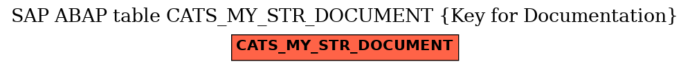 E-R Diagram for table CATS_MY_STR_DOCUMENT (Key for Documentation)