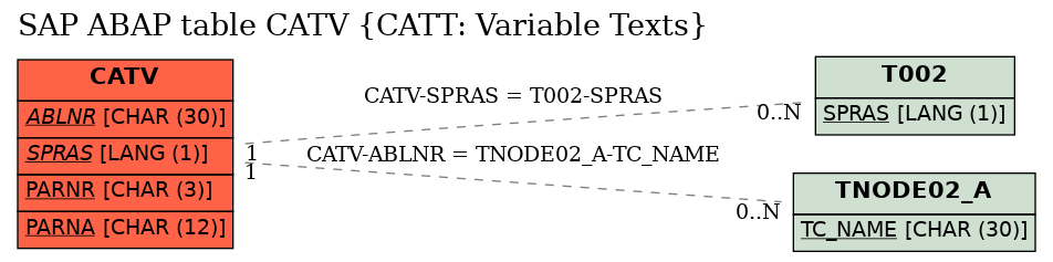 E-R Diagram for table CATV (CATT: Variable Texts)