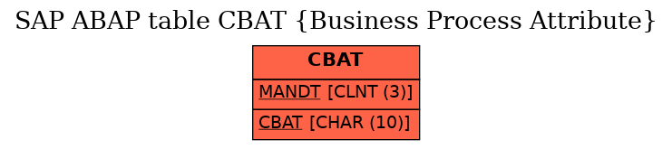 E-R Diagram for table CBAT (Business Process Attribute)