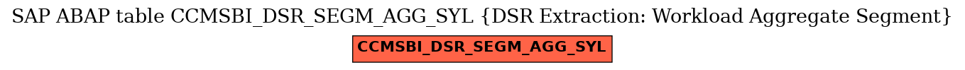 E-R Diagram for table CCMSBI_DSR_SEGM_AGG_SYL (DSR Extraction: Workload Aggregate Segment)
