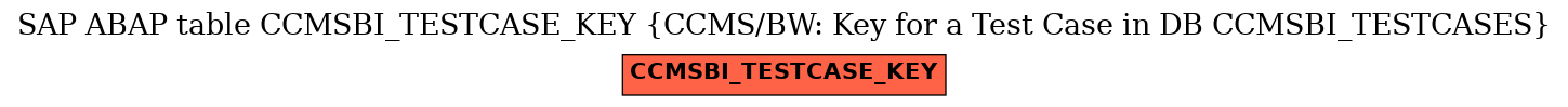E-R Diagram for table CCMSBI_TESTCASE_KEY (CCMS/BW: Key for a Test Case in DB CCMSBI_TESTCASES)