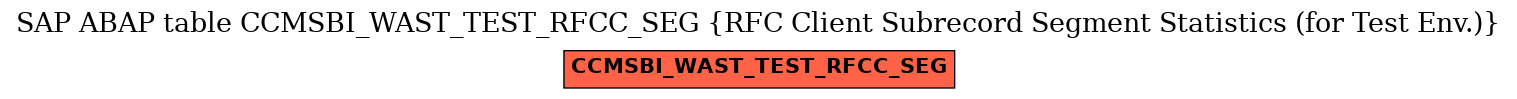 E-R Diagram for table CCMSBI_WAST_TEST_RFCC_SEG (RFC Client Subrecord Segment Statistics (for Test Env.))