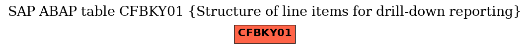 E-R Diagram for table CFBKY01 (Structure of line items for drill-down reporting)