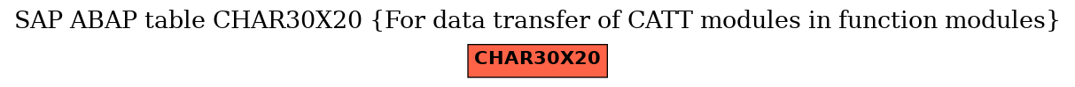 E-R Diagram for table CHAR30X20 (For data transfer of CATT modules in function modules)