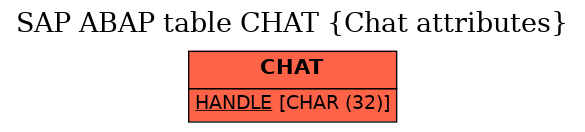 E-R Diagram for table CHAT (Chat attributes)