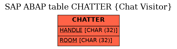 E-R Diagram for table CHATTER (Chat Visitor)
