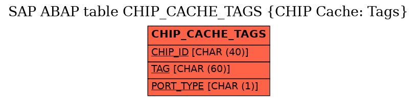 E-R Diagram for table CHIP_CACHE_TAGS (CHIP Cache: Tags)