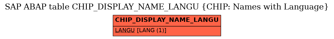 E-R Diagram for table CHIP_DISPLAY_NAME_LANGU (CHIP: Names with Language)