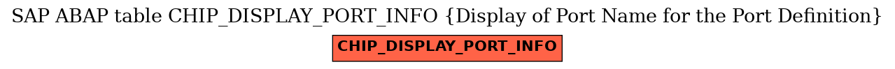 E-R Diagram for table CHIP_DISPLAY_PORT_INFO (Display of Port Name for the Port Definition)