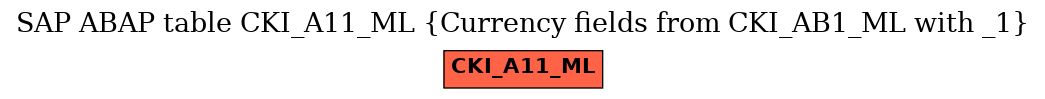 E-R Diagram for table CKI_A11_ML (Currency fields from CKI_AB1_ML with _1)