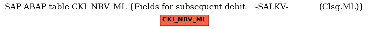 E-R Diagram for table CKI_NBV_ML (Fields for subsequent debit    -SALKV-             (Clsg.ML))