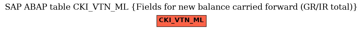 E-R Diagram for table CKI_VTN_ML (Fields for new balance carried forward (GR/IR total))