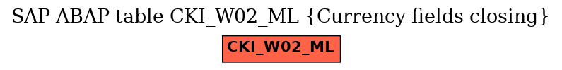 E-R Diagram for table CKI_W02_ML (Currency fields closing)