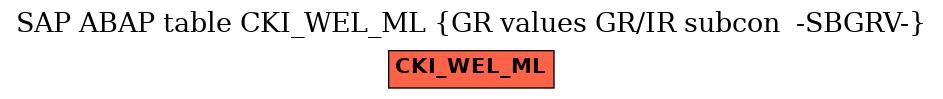 E-R Diagram for table CKI_WEL_ML (GR values GR/IR subcon  -SBGRV-)
