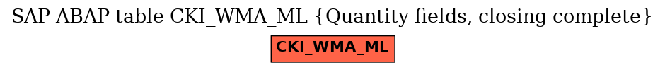 E-R Diagram for table CKI_WMA_ML (Quantity fields, closing complete)