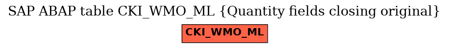 E-R Diagram for table CKI_WMO_ML (Quantity fields closing original)
