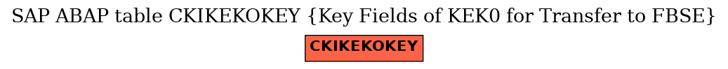 E-R Diagram for table CKIKEKOKEY (Key Fields of KEK0 for Transfer to FBSE)