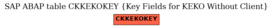 E-R Diagram for table CKKEKOKEY (Key Fields for KEKO Without Client)