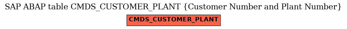 E-R Diagram for table CMDS_CUSTOMER_PLANT (Customer Number and Plant Number)