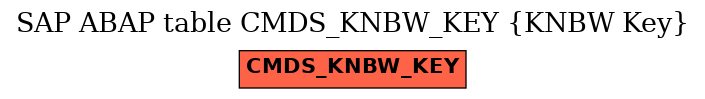 E-R Diagram for table CMDS_KNBW_KEY (KNBW Key)