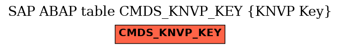 E-R Diagram for table CMDS_KNVP_KEY (KNVP Key)