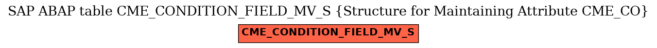 E-R Diagram for table CME_CONDITION_FIELD_MV_S (Structure for Maintaining Attribute CME_CO)