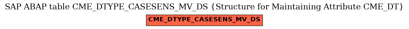 E-R Diagram for table CME_DTYPE_CASESENS_MV_DS (Structure for Maintaining Attribute CME_DT)