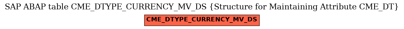 E-R Diagram for table CME_DTYPE_CURRENCY_MV_DS (Structure for Maintaining Attribute CME_DT)