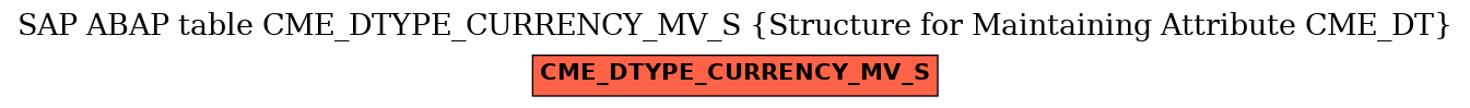 E-R Diagram for table CME_DTYPE_CURRENCY_MV_S (Structure for Maintaining Attribute CME_DT)