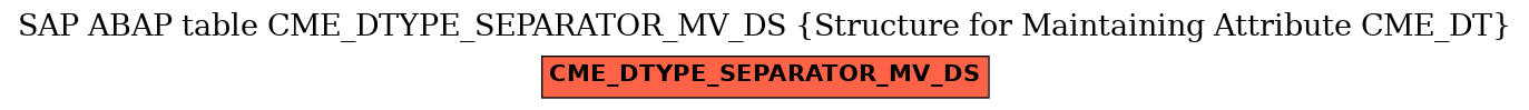E-R Diagram for table CME_DTYPE_SEPARATOR_MV_DS (Structure for Maintaining Attribute CME_DT)