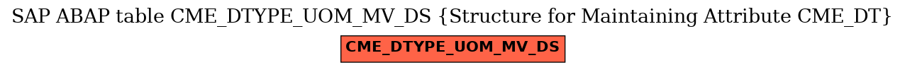 E-R Diagram for table CME_DTYPE_UOM_MV_DS (Structure for Maintaining Attribute CME_DT)